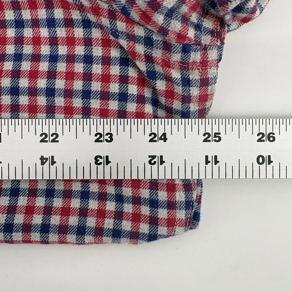 Banana Republic Mens XL Crimson Red Gingham Twill Button Down Shirt 235740-01